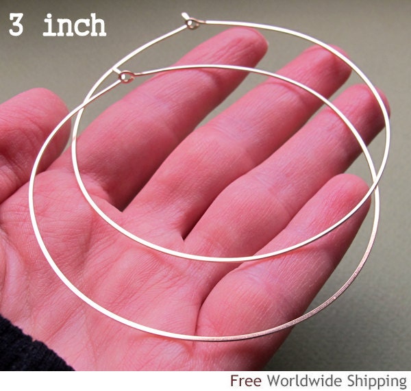 Delicate Gold Hoop Earrings 2 Inch Elegant Thin Gold Filled Etsy