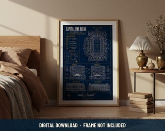 Plano del Capital One Arena / Descarga digital / 5 resoluciones de impresión 300 DPI / Arte mural del estadio estadounidense / Póster imprimible
