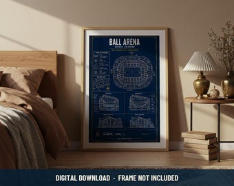Plano del estadio de béisbol de Denver / Descarga digital / 5 resoluciones de impresión 300 DPI / Arte mural del estadio estadounidense / Póster imprimible