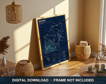 Shinnecock Hills Golf Course Blueprint Print | Digital Download | 5 Print Ratios 300 DPI | Wall Art | Printable Poster