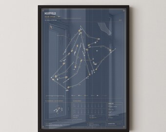 Muirfield Golf Course Blueprint Print | Links Course Wall Art Poster | Golf Lover Gift | Scotland Golf Print