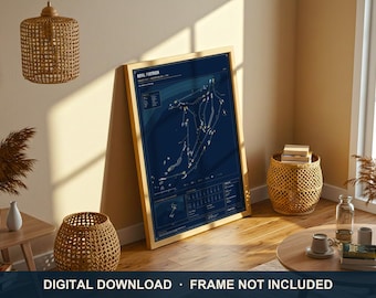 Royal Portrush Golf Course Blueprint Print | Digital Download | 5 Print Ratios 300 DPI | Wall Art | Printable Poster