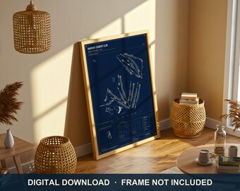 Oakmont Country Club Blueprint Print | Digital Download | 5 Print Ratios 300 DPI | Wall Art | Printable Poster