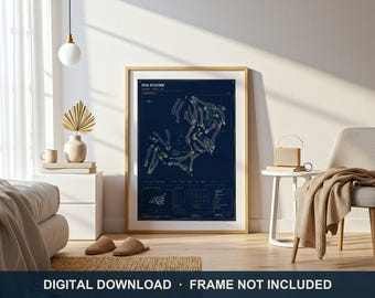 Royal Melbourne West Course Blueprint Print | Digital Download | 5 Print Ratios 300 DPI | Wall Art | Printable Poster