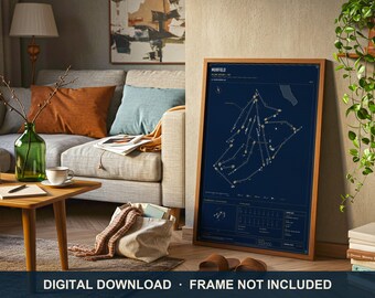 Muirfield Golf Course Blueprint Print | Digital Download | 5 Print Ratios 300 DPI | Wall Art | Printable Poster