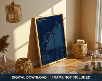Pebble Beach Golf Links Blueprint Print | Digital Download | 5 Print Ratios 300 DPI | Wall Art | Printable Poster