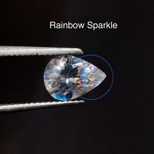 Madagascar Rainbow Moonstone, 0.70 Ct Multi Fire Ring Size Gemstone, 7x5.10 MM Loose Pear Moonstone Ring Jewelry
