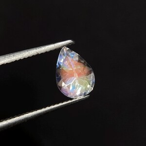 Pink-Orange Multi Fire Moonstone, Andesine Madagascar Healing Gemstone For Jewelry, 0.65 Ct. 7.10x5.10x3.90 MM Fine Ring Jewelry