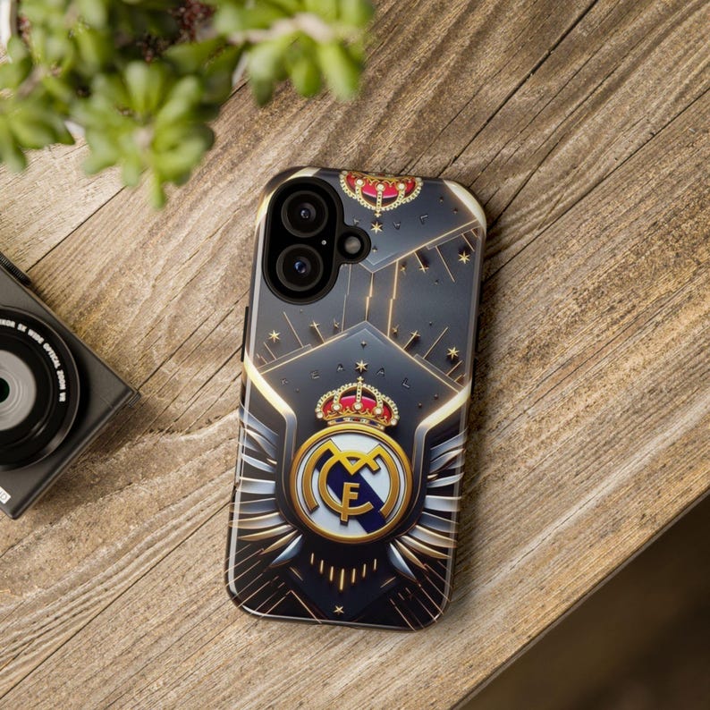Custodia per telefono con stemma del Real Madrid / Custodia per iPhone con logo della squadra di calcio immagine 1