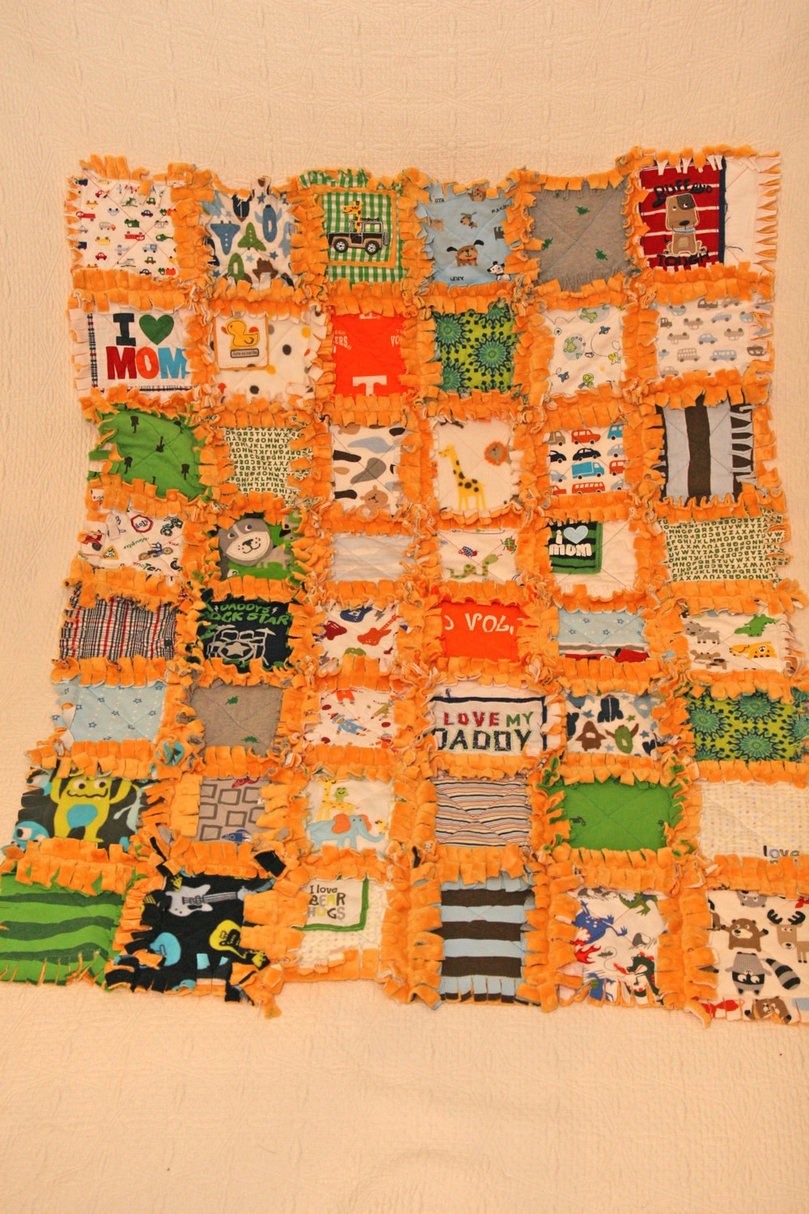 CUSTOM Baby Clothes Crib/Toddler Quilt Etsy