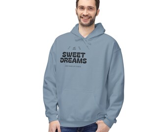 Bluza z kapturem Sweet Dreams | minimalistyczny, graficzny tekst na piżamie, wygodny strój do spania