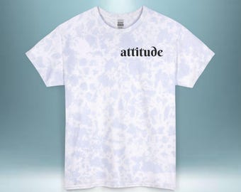 Attitude Script, Tie Dye Tee | Light Lavender Bleach Effect T-Shirt