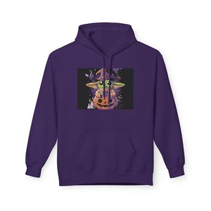 Baby Yoda Hexe Kürbis Hoodie | Halloween Grogu Illustration Hoodie Bild 3