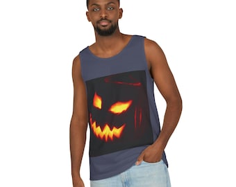 Jack-o'-Lantern Face Tank Top | Halloween Pumpkin Scary Glow