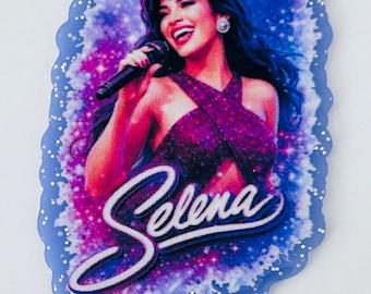 Selena-inspirerad glitterakryl (2 st) | Galaxy sjuksköterske-ID-hållare