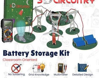 Battery Storage & Renewable Energy STEM Kit | Learn Solar, Wind and Charge Control | Hands-On Electronics Kit for Classrooms and Homeschool