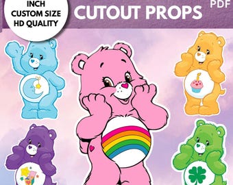 5 Bärenpflege Cutout Requisiten Bundle PNG PDF | Großer 165-Zoll-Bär Partydekorationen | Druckbare Bär Ausschnitte | Geburtstag-Baby-Dusche-Dekor