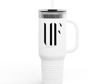 40oz Insulated Travel Mug Stainless Steel Tumbler with Handle & Straw