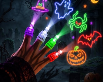 Halloween LED Finger Lights, Spooky Glow Party Favors