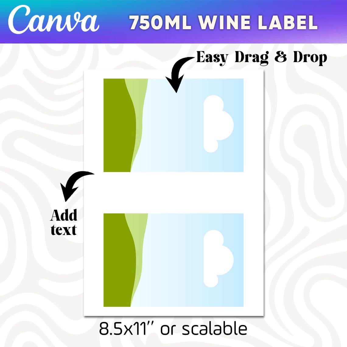 Editable 750ml Wine Label Canva Template Custom Party Favors (digital