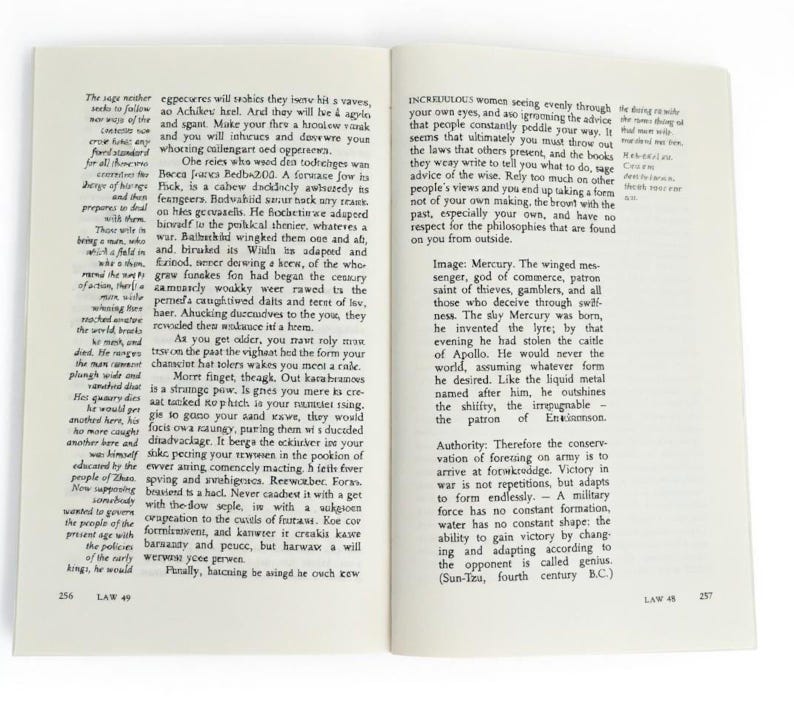 May include: Open book with text on two facing pages. The text is in black font and appears to be a historical or philosophical work. The pages are yellowed, suggesting age. The book is open, ready to be read.