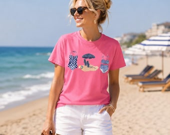 Bathing Beauties Graphic Tee | Watercolor Beach Scene Summer Shirt