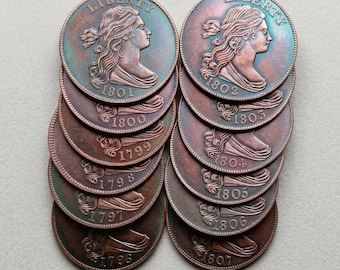 1796 1807 Draped Bust Large Cent Copper Coin Different Date Vintage US Penny  Collectible