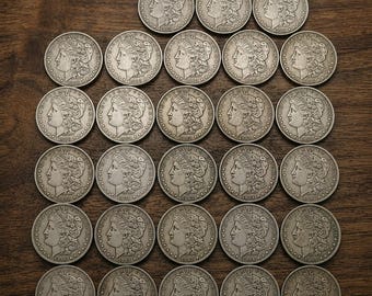 28-teiliges Morgan-Dollar-Münzset (1878–1921), versilbert