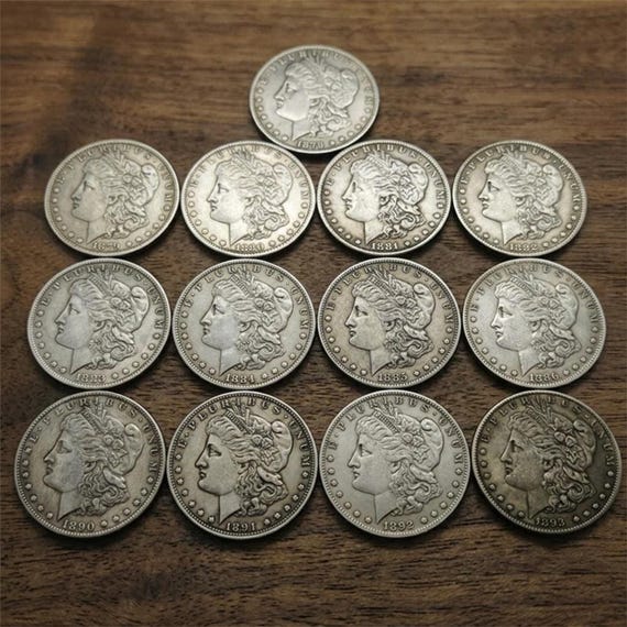 13 PCS Full Set 1878–1893 CC Morgan Dollar Coin Collection.