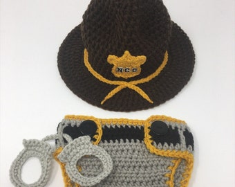 Deputy Sheriff Baby Outfit - State Trooper - Police Officer Baby - Sheriff Deputy - Baby Police Outfit - Park Ranger - Baby Police