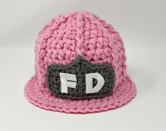 Baby Girl Firefighter Hat - Newborn Firefighter - Firefighter Baby - Firefighter Baby Girl - Firefighter Baby Shower - Fireman