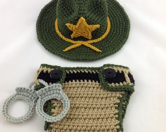 Deputy Sheriff Baby Outfit - State Trooper - Police Officer Baby - Sheriff Deputy - Baby Police Outfit - Park Ranger - Baby Police