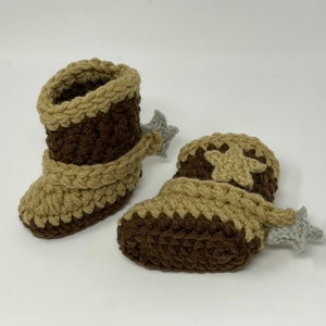 Baby Cowboy Boots Newborn Cowboy Boots w/Spurs Crochet Cowboy Boots Infant Cowboy Boots Baby Girl Cowboy Boots Infant Cowgirl image 2