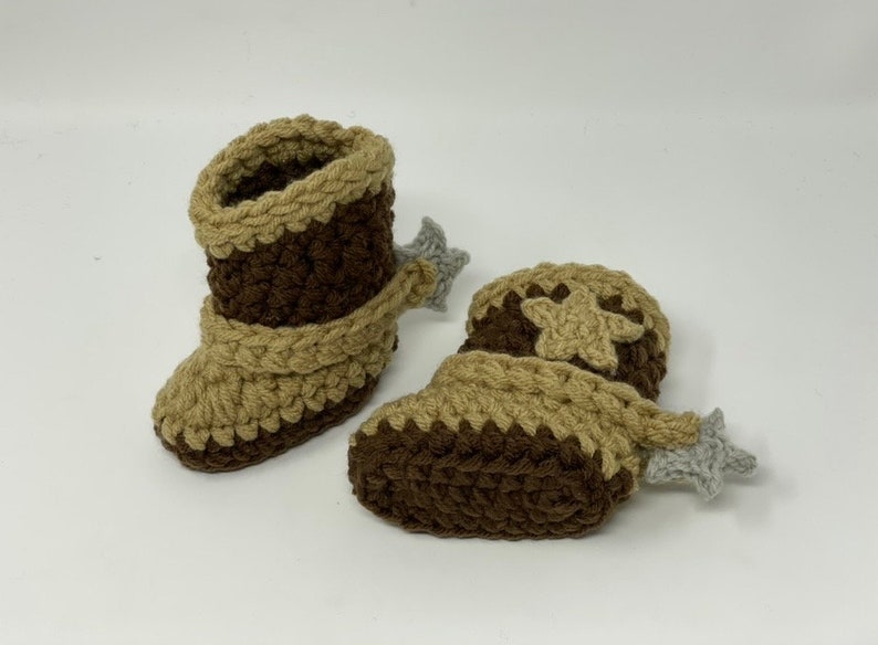 Baby Cowboy Boots Newborn Cowboy Boots w/Spurs Crochet Cowboy Boots Infant Cowboy Boots Baby Girl Cowboy Boots Infant Cowgirl image 2