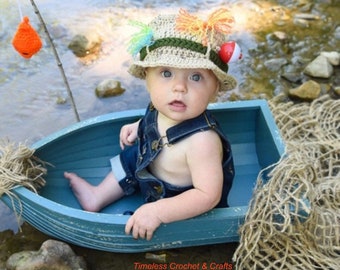 Infant Fishing Hat - Fishing Baby - Fisherman Hat - Newborn Fishing - Fishing Hat - Fishing Bobber - Fisherman Baby Shower - Fisherman Gift