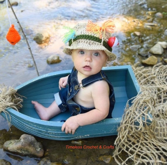 Infant Fishing Hat Fishing Baby Fisherman Hat Newborn Fishing Fishing Hat  Fishing Bobber Fisherman Baby Shower Fisherman Gift 