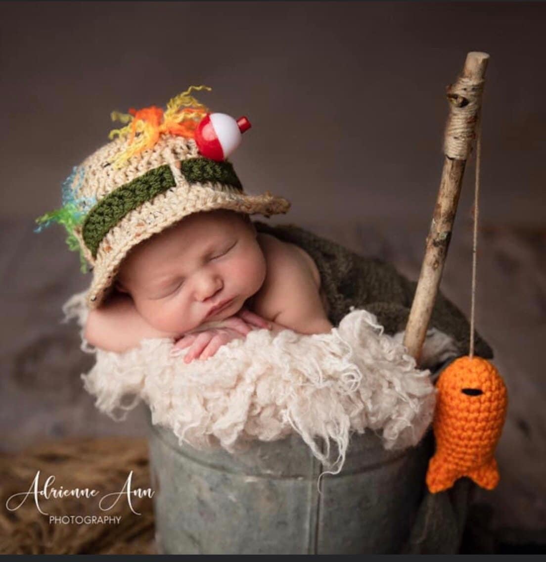 Baby Fishing Fisherman Hat W/fish Newborn Fishing Hat Fisherman