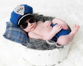 Newborn Police Outfit - Baby Police Outfit - Newborn Police Officer - Baby Police Officer - Baby Police Clothes - Infant Police Outfit