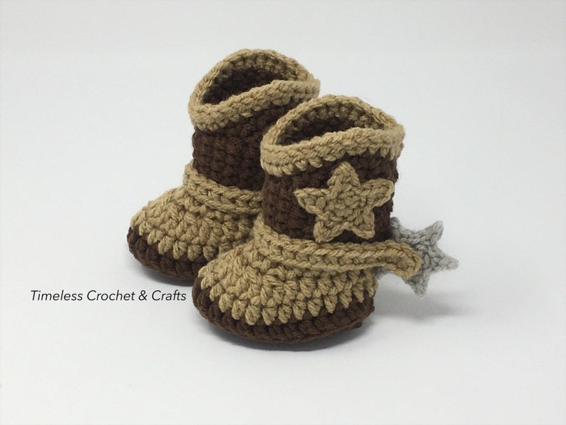 Newborn Cowboy Boots W/spurs Baby Cowboy Boots Crochet Etsy