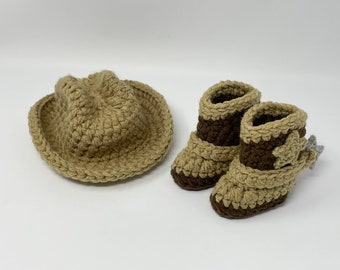 Baby Cowboy Hat - Baby Cowboy Hat and Boots - Newborn Cowboy Outfit - Infant Cowboy Outfit - Baby Western Wear - Baby Western Outfit