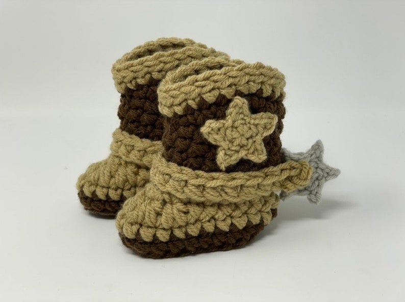 Baby Cowboy Boots Newborn Cowboy Boots w/Spurs Crochet Cowboy Boots Infant Cowboy Boots Baby Girl Cowboy Boots Infant Cowgirl image 7