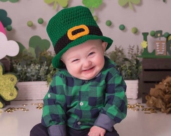 Baby Leprechaun Hat - St Patricks Day Baby - Baby Top Hat - Leprechaun Hat - Green Top Hat - Leprechaun Hat - St Patricks day