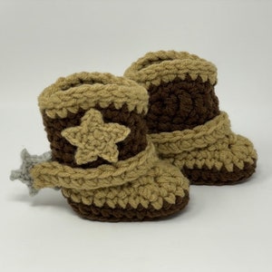 Baby Cowboy Boots Newborn Cowboy Boots w/Spurs Crochet Cowboy Boots Infant Cowboy Boots Baby Girl Cowboy Boots Infant Cowgirl image 4