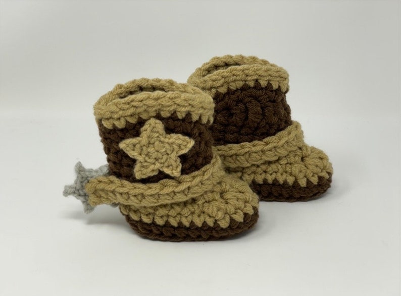 Baby Cowboy Boots Newborn Cowboy Boots w/Spurs Crochet Cowboy Boots Infant Cowboy Boots Baby Girl Cowboy Boots Infant Cowgirl image 4