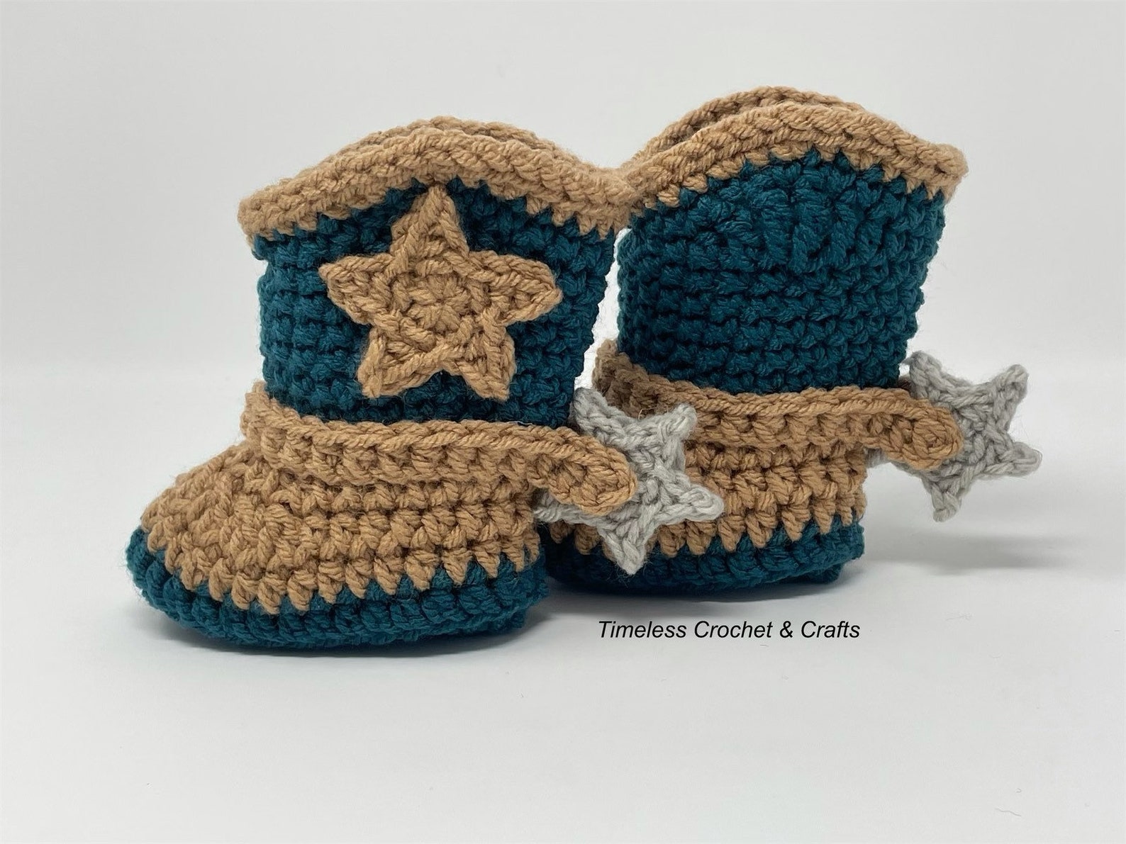 Newborn Cowboy Boots W/spurs Baby Cowboy Boots Crochet Etsy