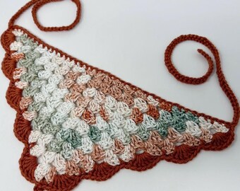 Handmade Bandana - Head Kerchief - Hair Bandana - Crochet Bandana - Boho Bandana - Bandana Headband - Bandana Hair Covering - Hair Scarf
