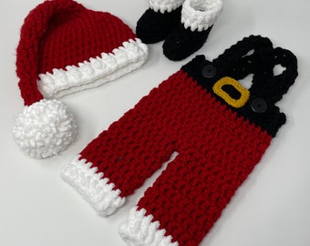 Baby Santa Outfit - Crochet Santa Suit - Newborn Santa Outfit - Baby First Christmas - Kids Christmas Outfit - Baby Girl Gift -Baby Boy Gift
