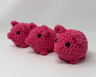 Pig Plush Pig Plushie Crochet Pig Plush Pig Decor Pig Doll Small Pig Mini Pig Desk Decor Piggy Plush Pig Desk Decor Mini Pig Crochet Pig