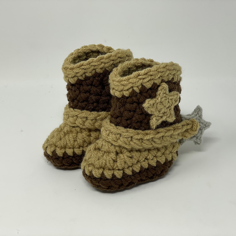 Baby Cowboy Boots Newborn Cowboy Boots w/Spurs Crochet Cowboy Boots Infant Cowboy Boots Baby Girl Cowboy Boots Infant Cowgirl image 1