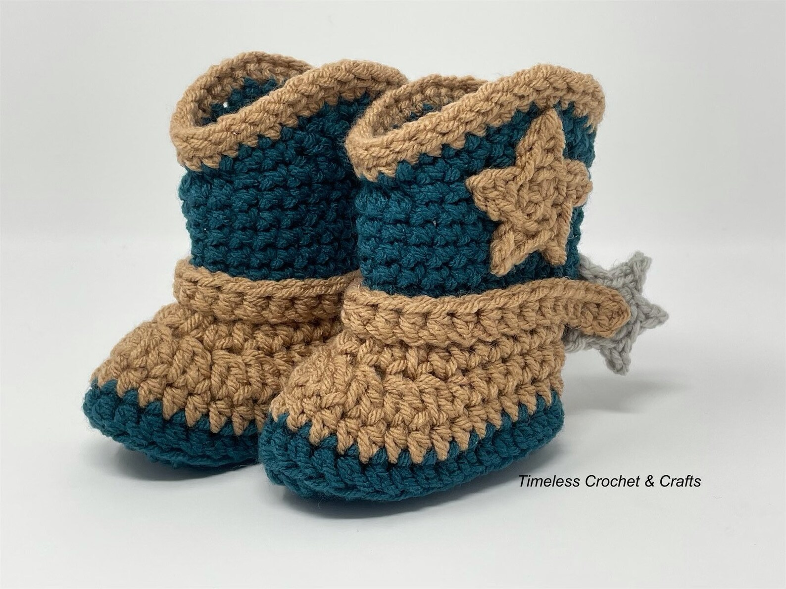 Newborn Cowboy Boots W/spurs Baby Cowboy Boots Crochet Etsy